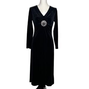 VTG Velvet Long Sleeve Medallion Maxi Dress Petite 6 Vamp Whimsygoth Witchy Goth